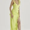 Pixie Lime Ruffle Maxi Kjoler