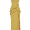 Pixie Olive Ruffle Maxi Kjoler