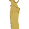 Pixie Olive Ruffle Maxi Kjoler