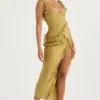 Pixie Olive Ruffle Maxi Kjoler