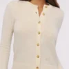 Poppie Ivory Cardigan i ull og kashmir med blomsterbroderi