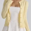 Poppie Lemon Cardigan i ull og kashmir med blomsterbroderi