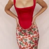 Rafa Scarlet Satin Longline Korsetter