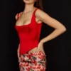 Rafa Scarlet Satin Longline Korsetter