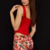 Rafa Scarlet Satin Longline Korsetter