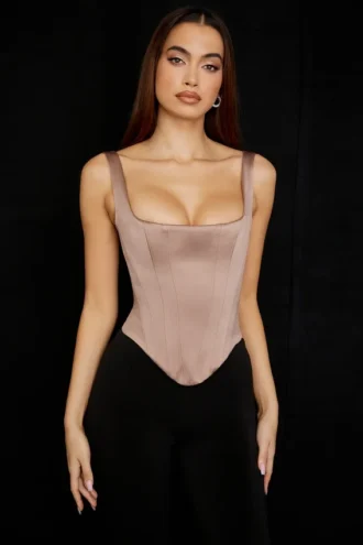 Rafa Stone Satin Longline Korsetter