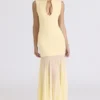 Raphaella Butter Yellow Keyhole Maxi Kjoler