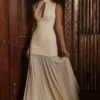 Raphaella Butter Yellow Keyhole Maxi Kjoler