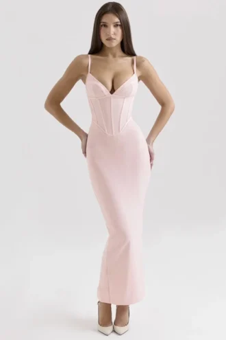 Romy rosa mesh bodycon maxi-kjoler