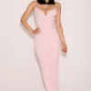 Romy rosa mesh bodycon maxi-kjoler