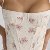 Rona Ivory Vintage Rose Print Cotton Maxi Kjoler