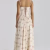 Rona Ivory Vintage Rose Print Cotton Maxi Kjoler
