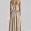 Rona Taupe bomullskorsett-maxidress