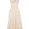 Rosalee Ivory Meadow Print Cotton Bustier Sommerkjoler