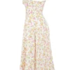 Rosalee Ivory Meadow Print Cotton Bustier Sommerkjoler