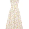 Rosalee Ivory Meadow Print Cotton Bustier Sommerkjoler
