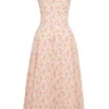 Rosalee Peach Poppy Print Cotton Bustier Sommerkjoler