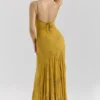 Rosalia gullpyntet, håndbrodert maxikjole