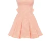 Rosalinda Peach Jacquard Mini Sløyfer-Aftenkjoler