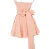 Rosalinda Peach Jacquard Mini Sløyfer-Aftenkjoler