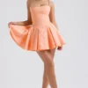 Rosalinda Peach Jacquard Mini Sløyfer-Aftenkjoler