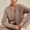 Alara Barley Chunky Cardigan i naturlig ull
