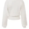 Rowan Ivory Wool Balloon Sleeve Wrap Cardigan