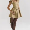 Saasha gulljacquard minikjole