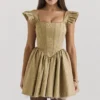 Saasha gulljacquard minikjole