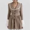 Sable Brown Puppytooth Check Mini Kjoler