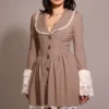 Sable Brown Puppytooth Check Mini Kjoler