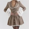 Sable Brown Puppytooth Check Mini Kjoler