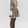 Sable Brown Puppytooth Check Mini Kjoler