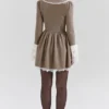 Sable Brown Puppytooth Check Mini Kjoler