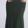 Sacha skoggrønn georgette-maxi-kjole med paneler