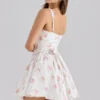 Sade Rose Print Stretch Cotton Mini Kjoler
