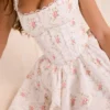 Sade Rose Print Stretch Cotton Mini Kjoler