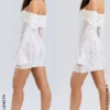 Sadie Vintage kremfarget blomsterblonder-minikjole med bare skuldre