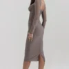 Safran Mocha korsetter-midikjole