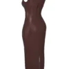 Sahara Cocoa vegansk skinn-maxi-kjole