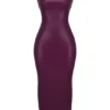 Sahara Merlot vegansk skinn-maxi-kjole