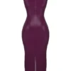 Sahara Merlot vegansk skinn-maxi-kjole