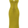 Salma Chartreuse satengslipkjol