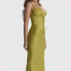 Salma Chartreuse satengslipkjol
