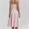 Samaria Ballerina rosa twill-korsett-midikjole