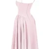 Samaria Ballerina rosa twill-korsett-midikjole