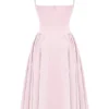 Samaria Ballerina rosa twill-korsett-midikjole