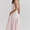 Samaria Ballerina rosa twill-korsett-midikjole