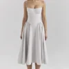 Samaria Dove Grey korsetter-midikjole