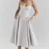 Samaria Dove Grey korsetter-midikjole